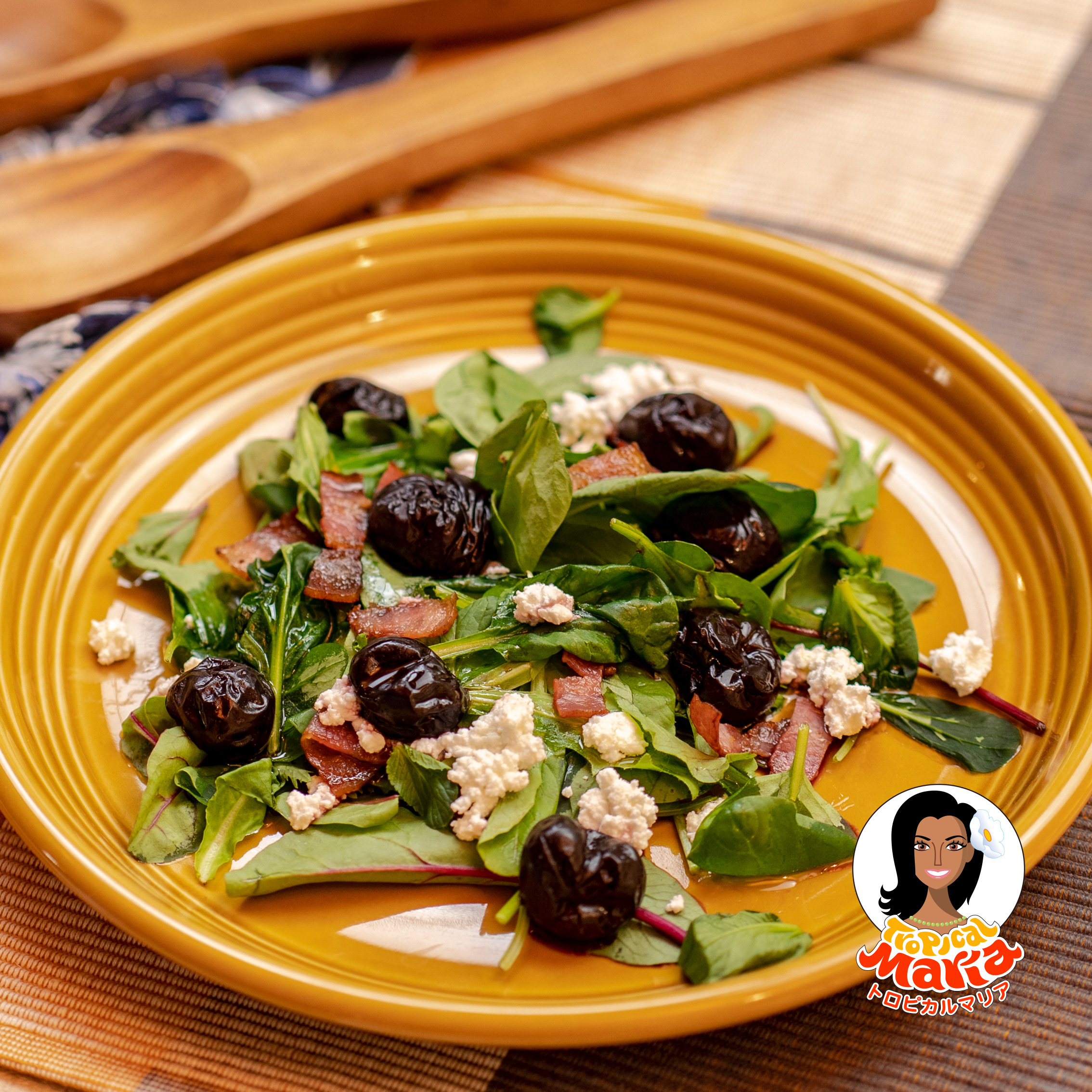 Crunchy Bacon and Cherry Salad | Tropical Maria Veggie Maria